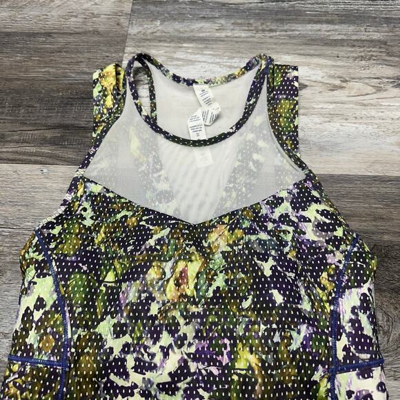 Lululemon Running In The City Green Women 2 Mesh Floral Pistachio Sport Tank Top - Picture 2 of 7